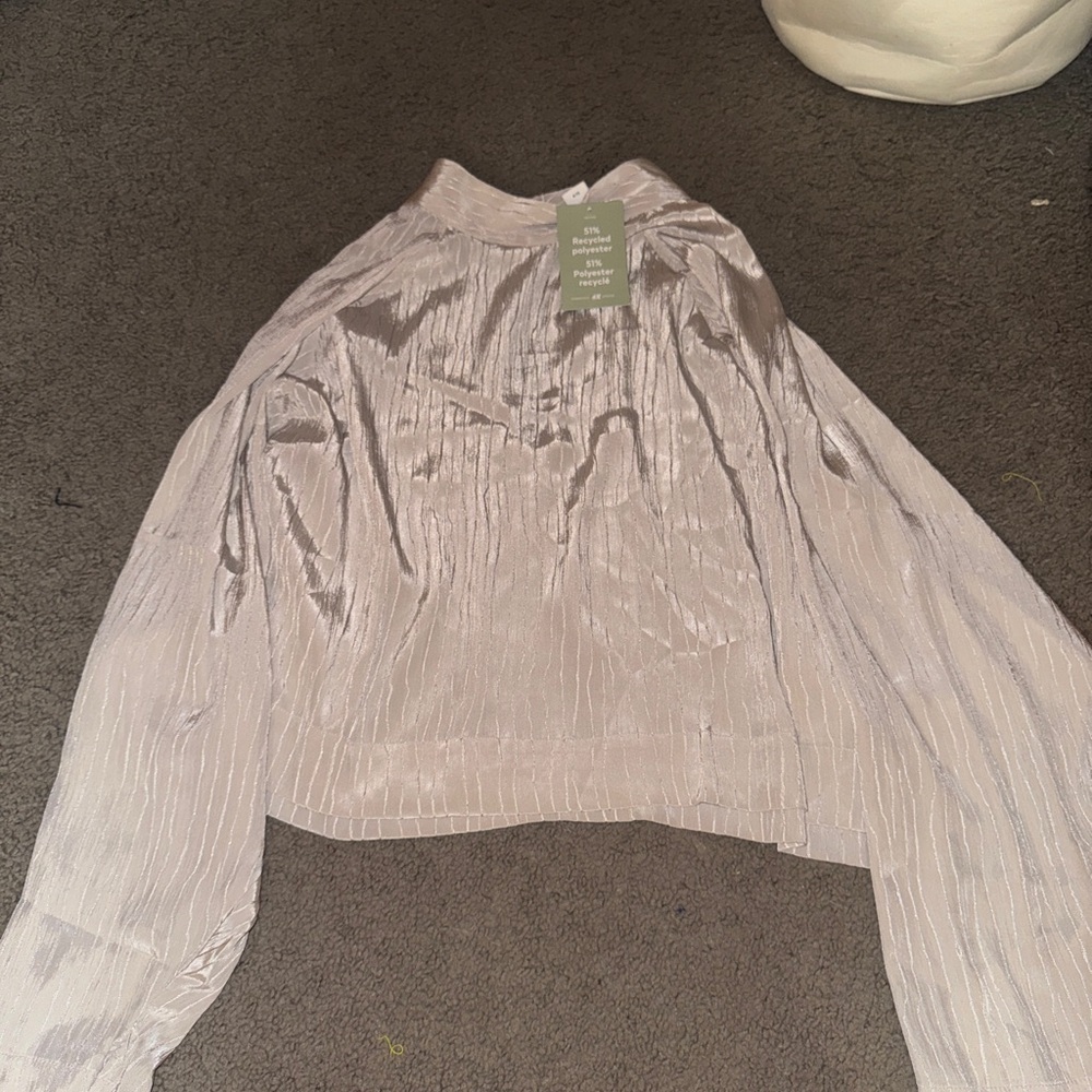 Elegant Cream Satin Blouse by H&M